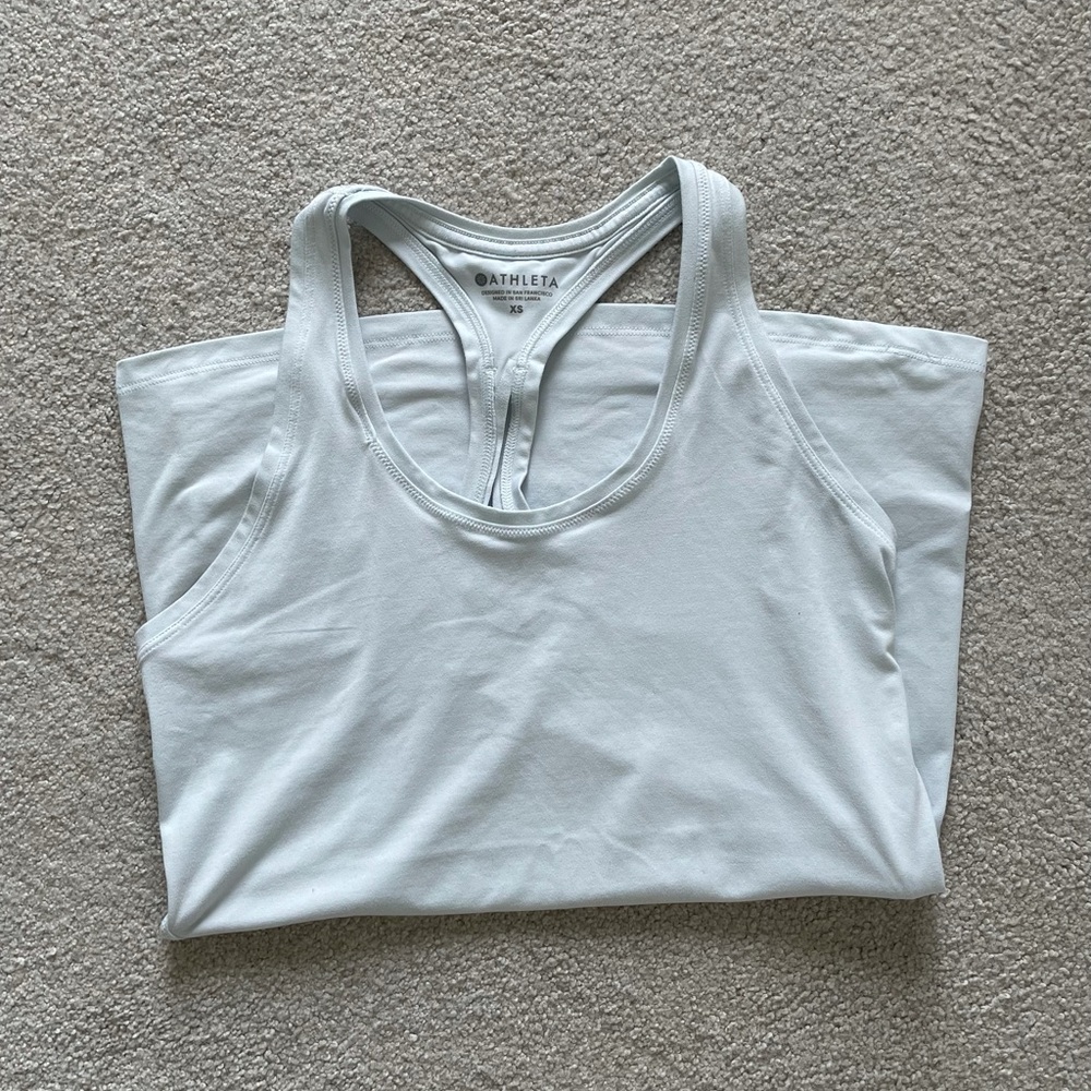 Athleta light blue xs racer back athletic workout tank top